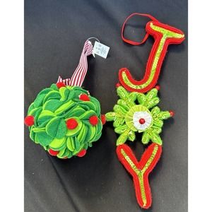 TRIMSETTER By Dillards Christmas Ornaments - 13” Felt Joy & Topiary -S71